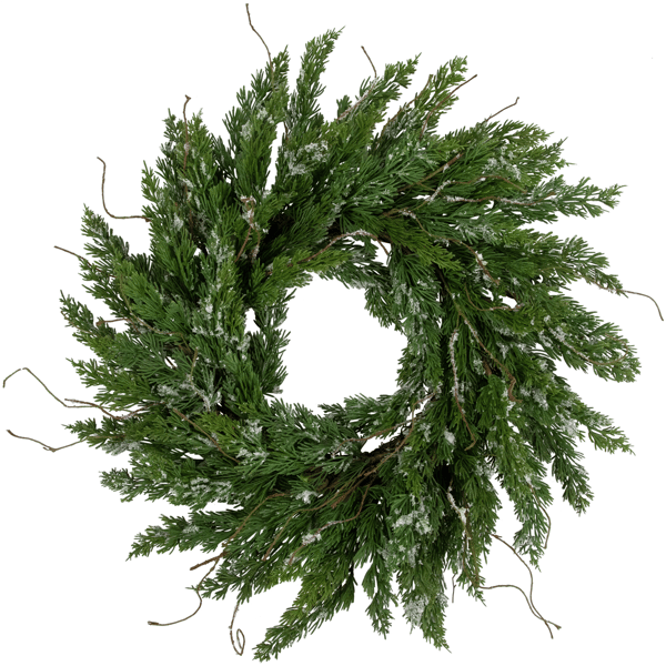 Northlight Real Touch™ 24in. Iced Cedar Christmas Wreath - image 