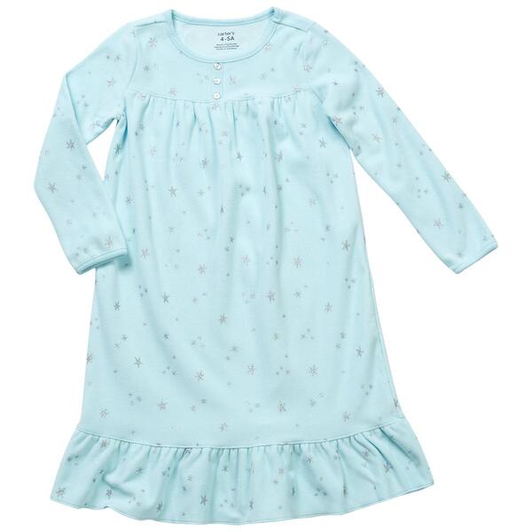 Girls Carter''s&#40;R&#41; Long Sleeve Fleece Sparkle Nightgown - image 