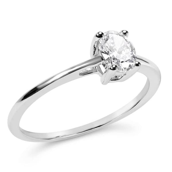 Haus of Brilliance 1/2ctw. Oval Lab Grown Diamond Engagement Ring
