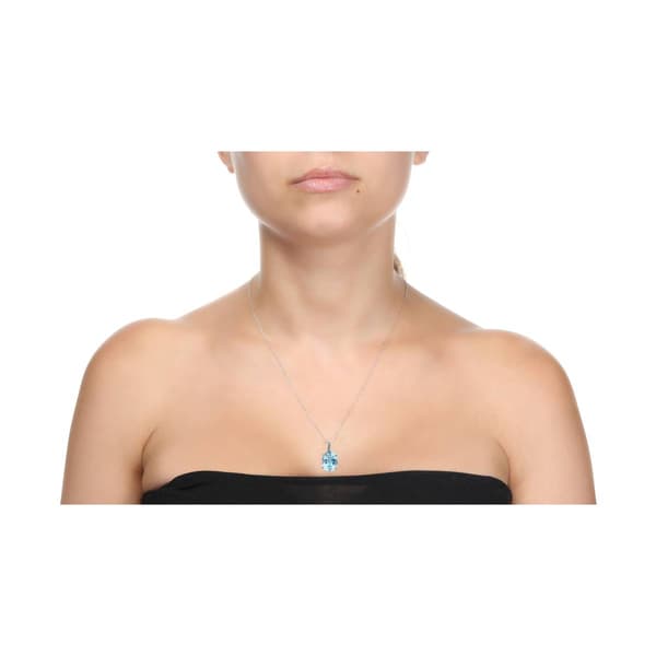 Gemminded 10x8 Oval Aquamarine & 0.005ctw. Diamond Pendant