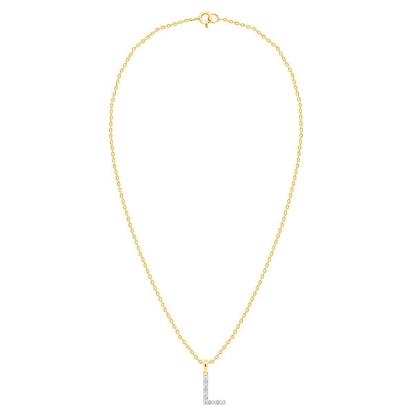 Nova Star® Gold-Plated Lab-Grown Diamond Initial L Pendant