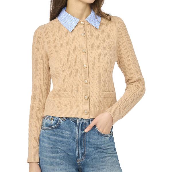Womens Cece Long Sleeve Twofer Sweater With Pockets - image 