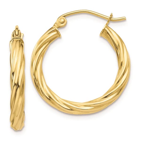 Gold Classics(tm) 10kt. Twist Polished Hoop Earrings - image 