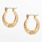 Design Collection Gold-Tone Textured Hoop Earrings - image 1