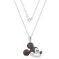 Disney Sterling Silver & Jet Mickey Head Necklace - image 1