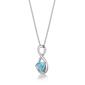 Mens Lynx Sterling Silver 6MM Heart Blue Topaz Infinity Pendant - image 2