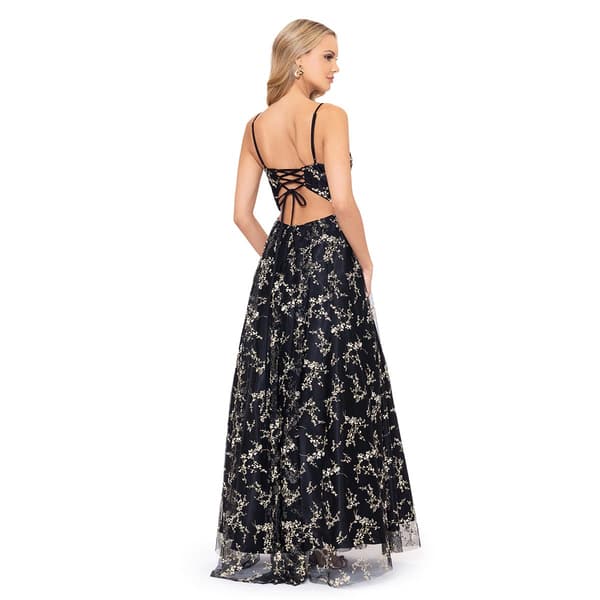 Juniors Blondie Nites Over Glitter Glitter Vine Mesh A-Line Dress
