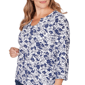 Plus Size Hearts of Palm Printed Essentials Horseshoe Neck Blouse - image 5