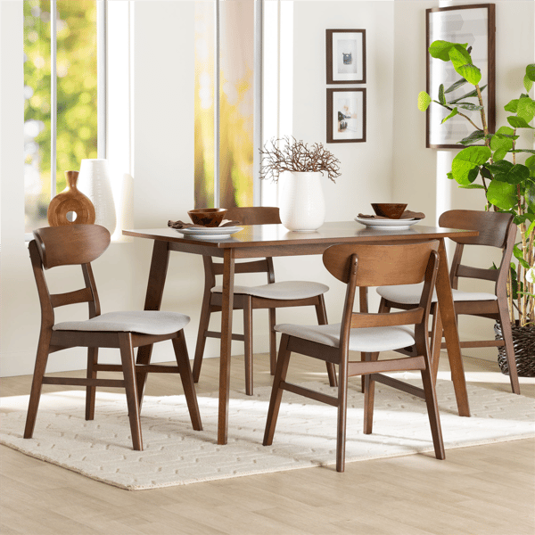 Baxton Studio Fremont Mid-Century  Wood 5pc. Dining Set