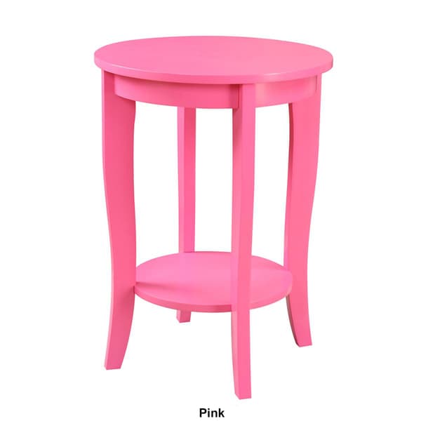 Convenience Concepts American Heritage Round End Table with Shelf