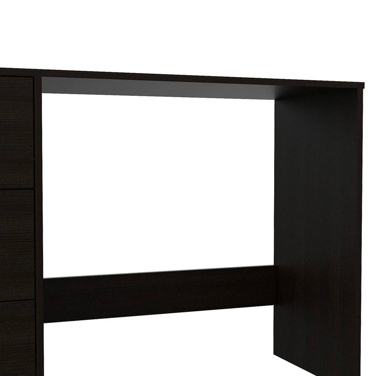 FM FURNITURE Berlin Black Wengue Three Drawers Desk