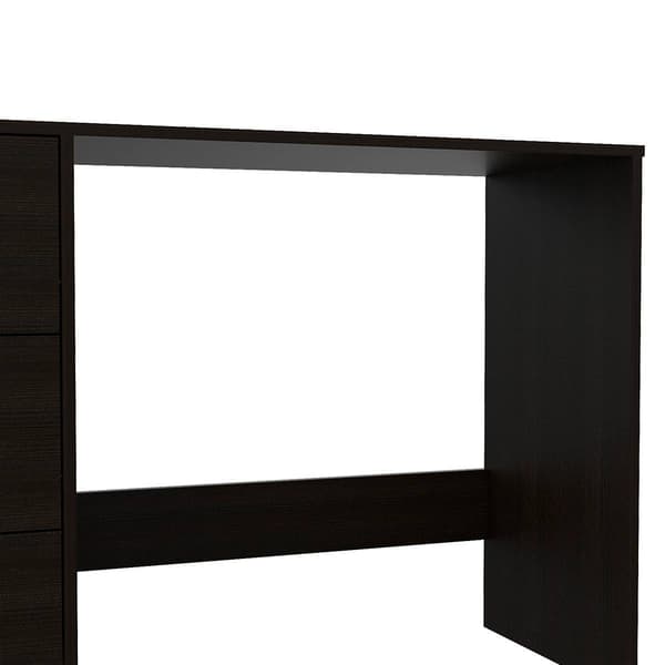 FM FURNITURE Berlin Black Wengue Three Drawers Desk