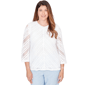 Petites Alfred Dunner St. Augustine Chevron Crochet Crew Neck Top - image 1