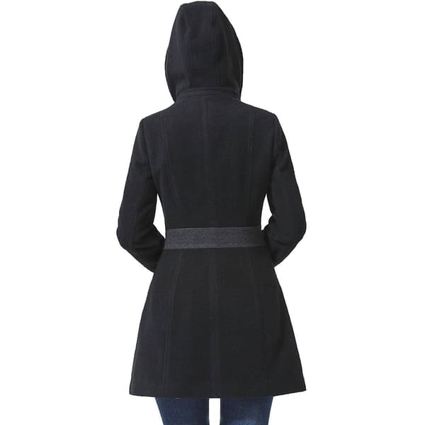 Womens BGSD Hooded Color Block Wool Coat