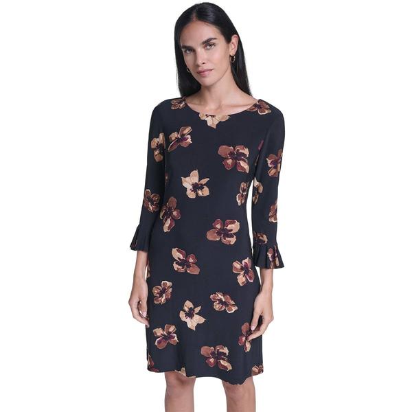 Womens Tommy Hilfiger Pleated Sleeve Print ITY Dress - image 