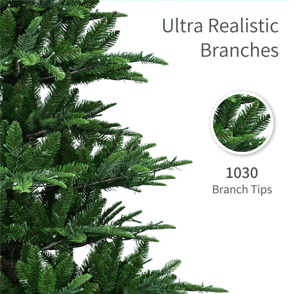 Puleo International 7.5ft Pre-Lit LED Mountain Fir Christmas Tree