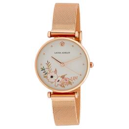 Womens Laura Ashley&#40;R&#41; Rose Gold Engraved Floral Watch - LA2071RG