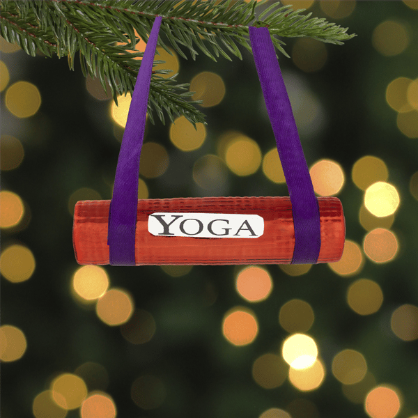Northlight 4.25in. Shiny Red Yoga Mat Glass Christmas Ornament
