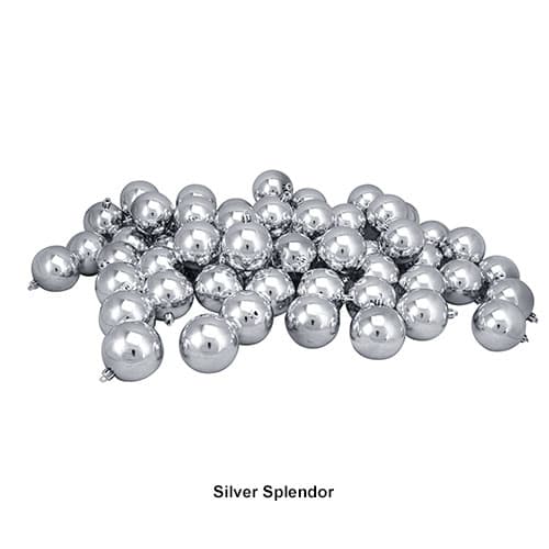 Northlight 60ct. Silver 4-Finish Christmas Ball Ornament Set