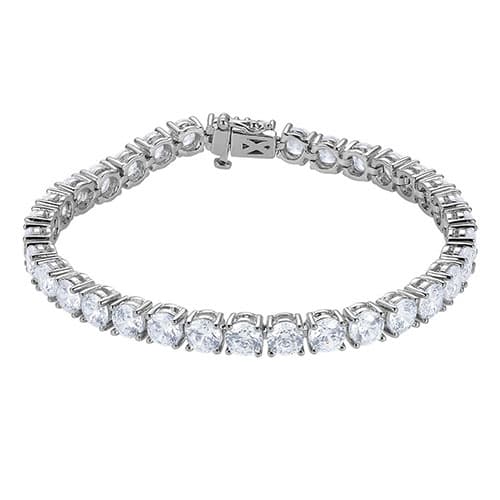 Splendere Sterling Silver Cubic Zirconia Tennis Bracelet - image 