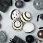 Northlight 4ct. Shiny White & Black Striped Christmas Ornaments - image 2