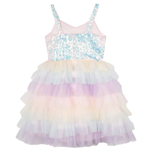 Girls &#40;7-16&#41; Rare Editions Sleeveless Sequin to Ombre Mesh Dress