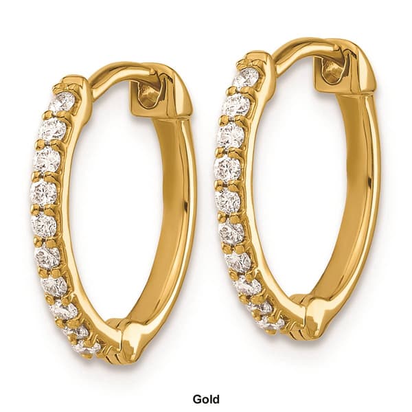 Pure Fire 14kt. Rose Gold 1/5ctw. Diamond Hinged Hoop Earrings