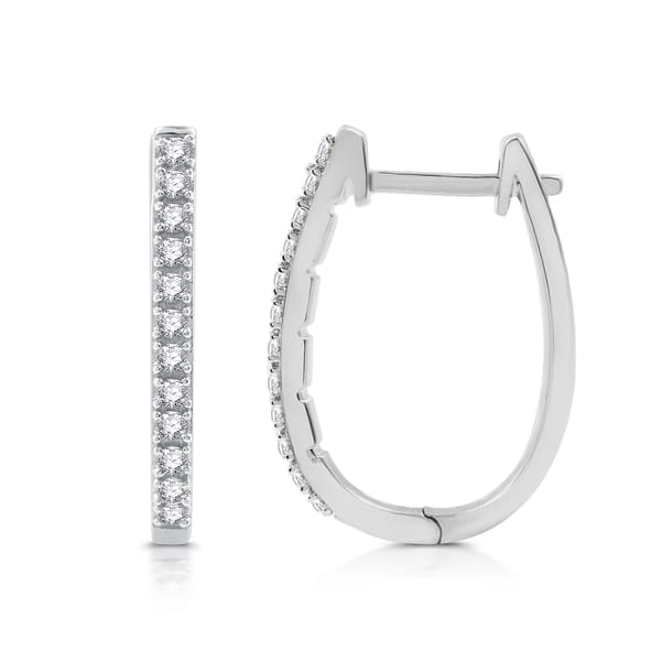 Nova Star&#40;R&#41; 1/4cttw. Lab Grown Diamond Bar Set Hoop Earrings