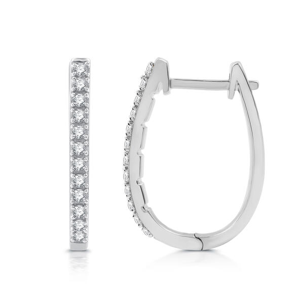 Nova Star&#40;R&#41; 1/4cttw. Lab Grown Diamond Bar Set Hoop Earrings - image 
