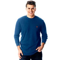 Mens U.S. Polo Assn.(R) Solid Crew Neck Waffle Knit Thermal