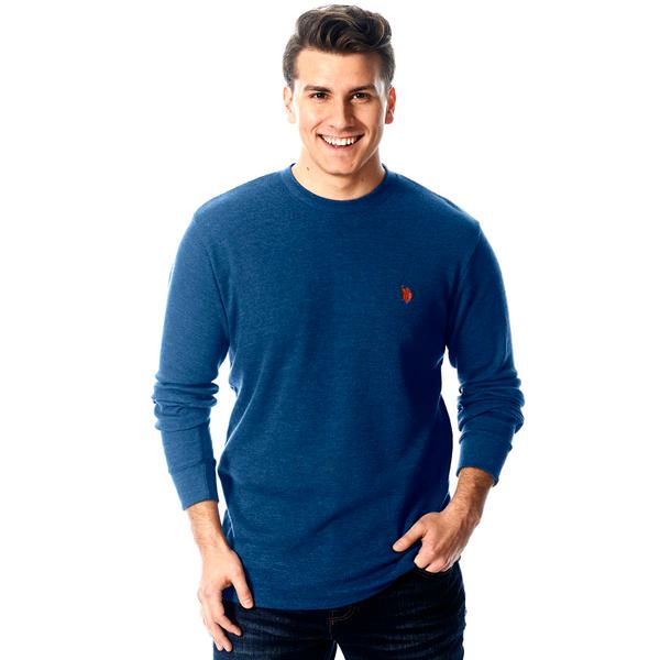 Mens U.S. Polo Assn.(R) Solid Crew Neck Waffle Knit Thermal - image 