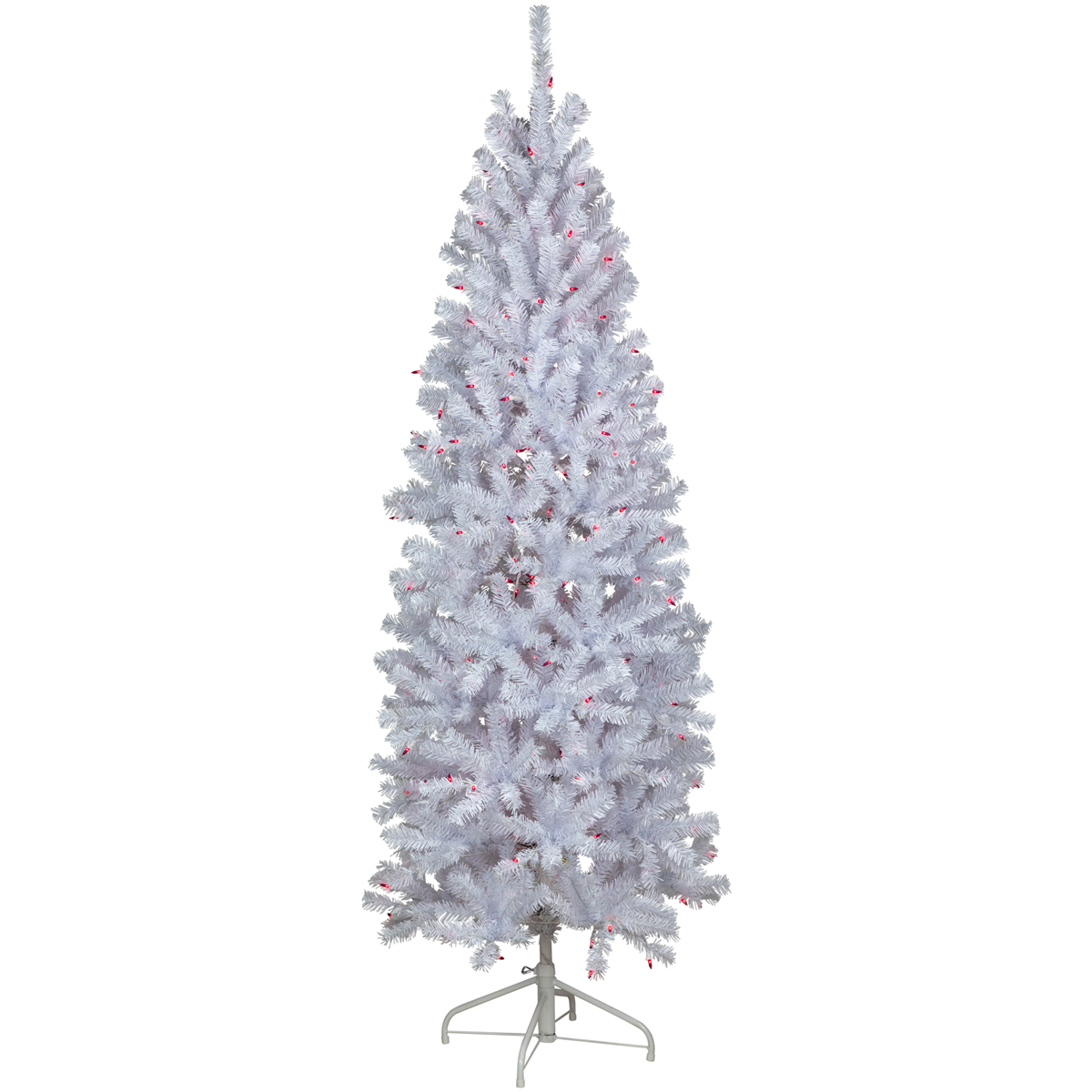 Northlight 6.5ft. Pre-Lit Slim Geneva White Spruce Christmas Tree
