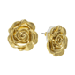 1928 Jewelry Gold Tone Flower Button Earrings - image 1