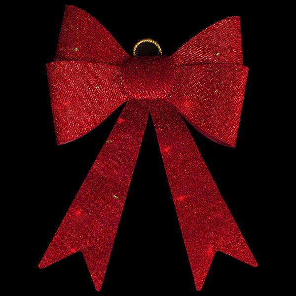 Northlight Seasonal 23in. LED Tinsel Bow Christmas Decoration
