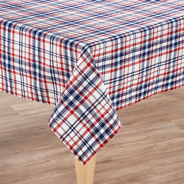 July 4th Cross Stich Plaid Tablecloth Boscov's