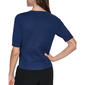 Womens DKNY Short Sleeve V-Neck Lace Trim Sweater - image 2