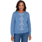 Petites Alfred Dunner Hilton Head Center Embroidery Accent Sweat - image 1