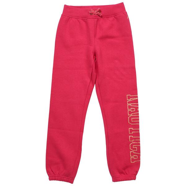 Girls &#40;7-16&#41; Nautica Solid Gold Glitter Logo Jogger Sweatpants - image 