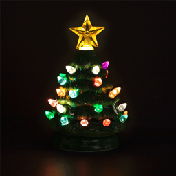 Northlight Mini LED Retro Green Christmas Tree with Star Ornament