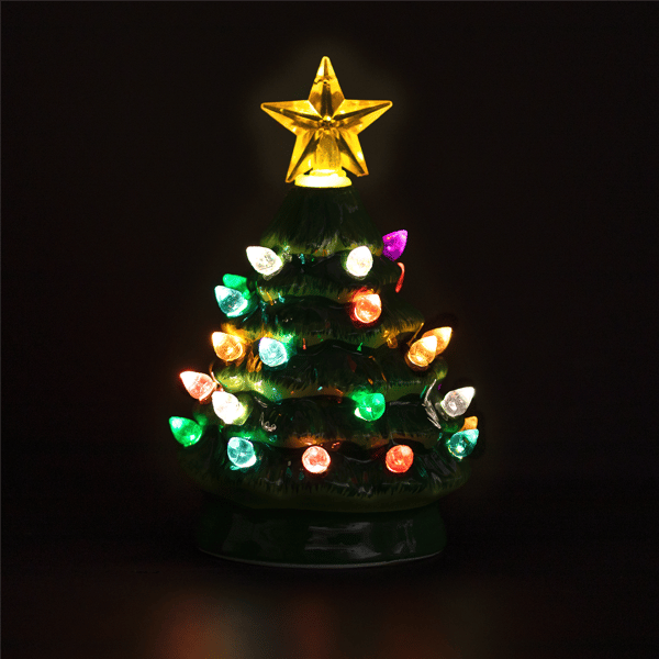 Northlight Mini LED Retro Green Christmas Tree with Star Ornament