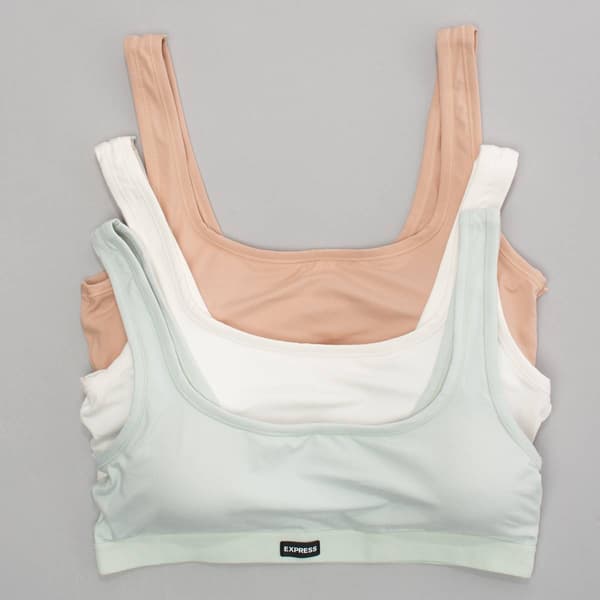 Womens Express 3Pk Square Neck Brushed Poly Lounge Bra