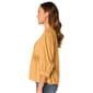 Womens Democracy Crocheted Lace Inset Solid Woven Blouse - image 2