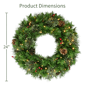 Puleo International 24in. Pre-Lit Pinecone& Berries Pine Wreath - image 6