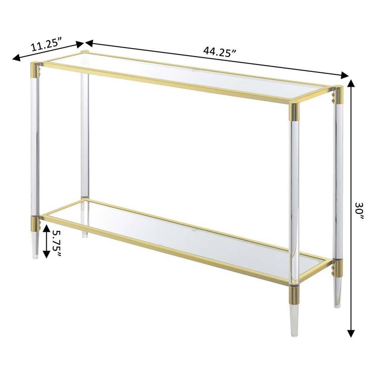 Convenience Concepts Royal Crest 2-Tier Glass Console Cart