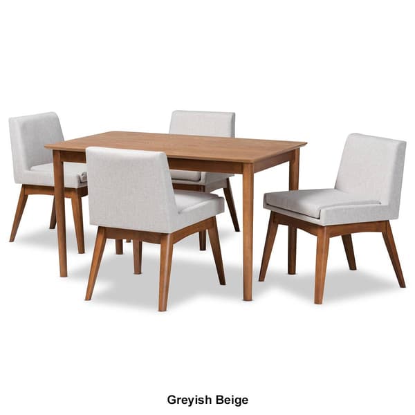 Baxton Studio Nexus Mid-Century Modern Fabric 5-Piece Dining Set