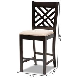 Baxton Studio Caron Wood Counter Height Pub Chairs - Set of 2