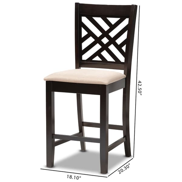 Baxton Studio Caron Wood Counter Height Pub Chairs - Set of 2