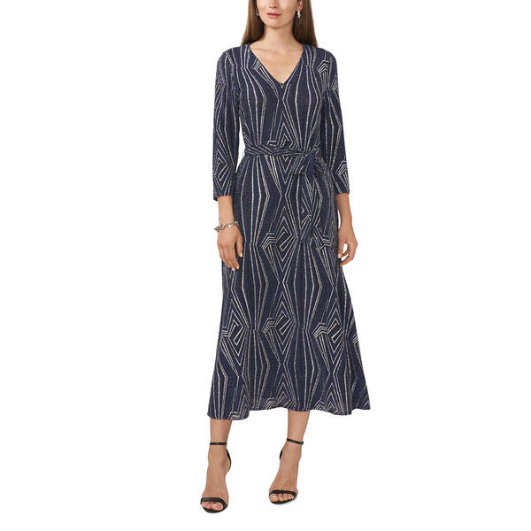 Petite MSK V-Neck Glitter Tie Front Midi Dress - image 