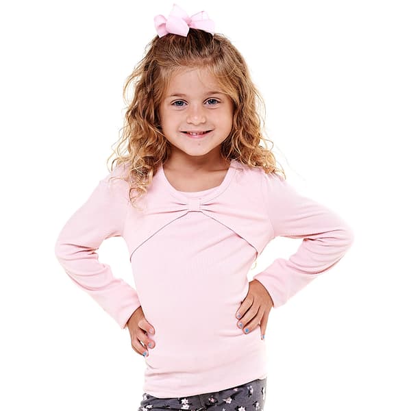 Girls (4-6x) One Step Up Yummy Long Sleeve Cinch Front Top