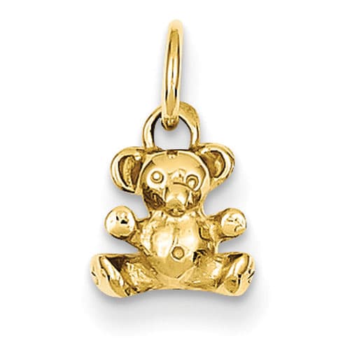 Unisex Gold Classics&#40;tm&#41; 14kt. Polished Teddy Bear Charm - image 